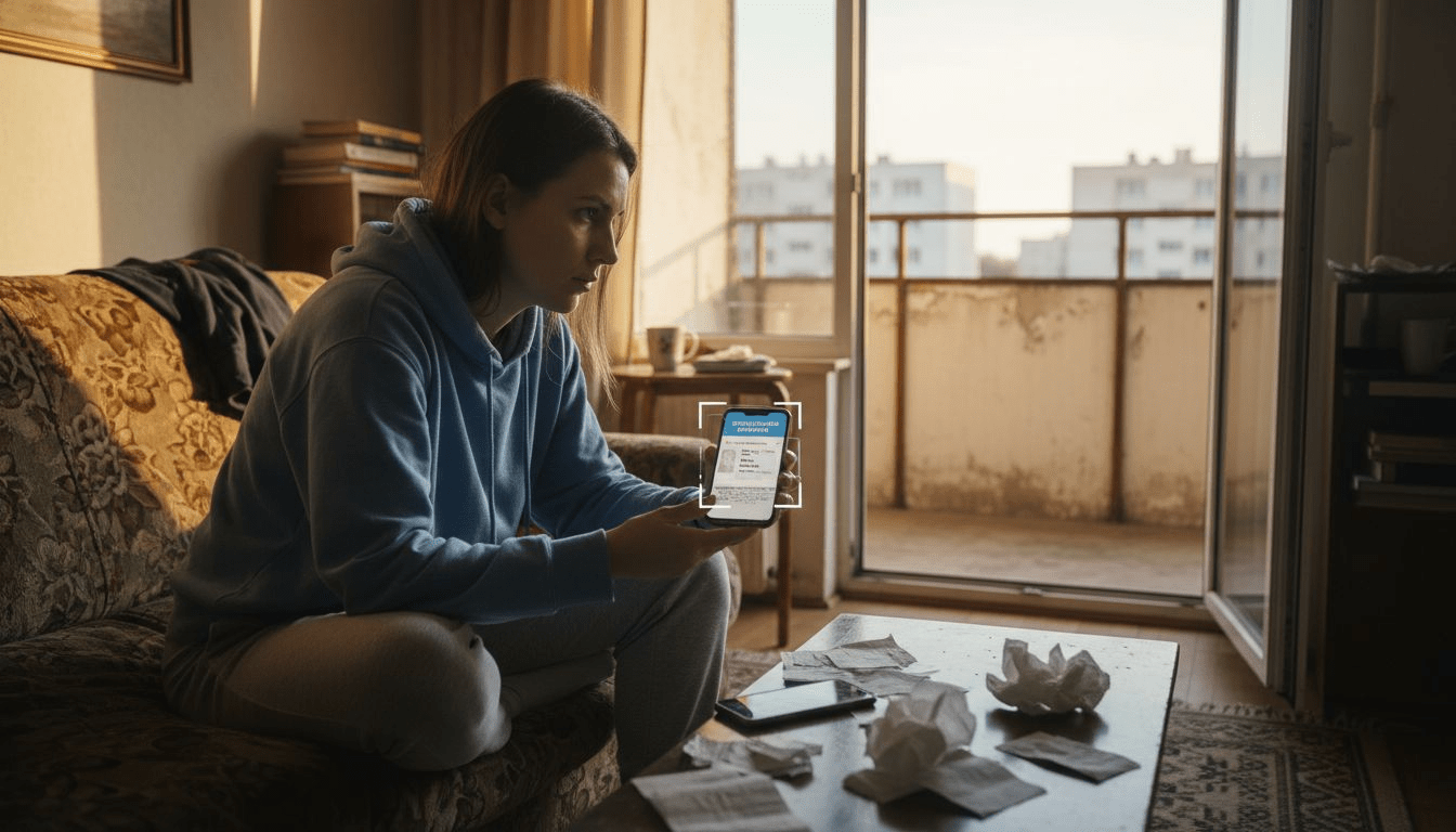 Kobieta potwierdzająca swoją tożsamość podczas ubiegania się o pożyczkę online