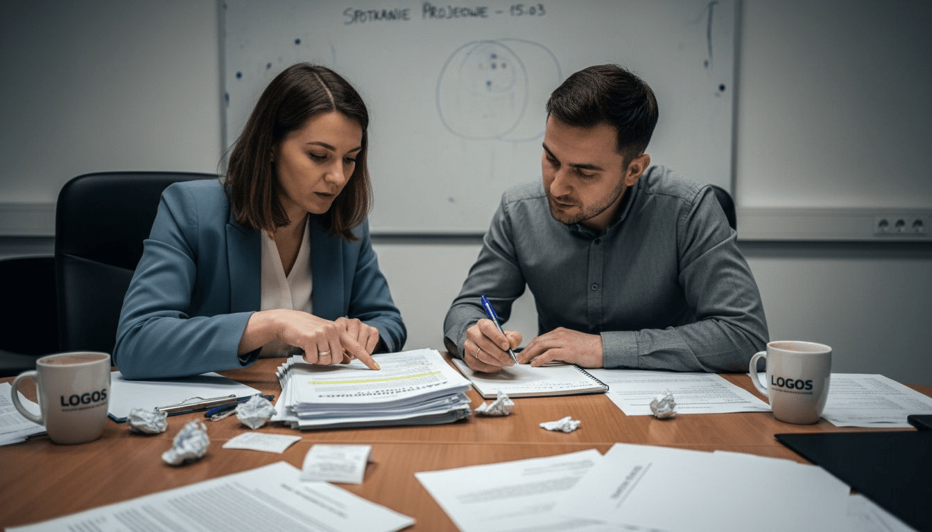 Pracownicy rozmawiają o planowanych zmianach w przepisach dotyczących kredytów.