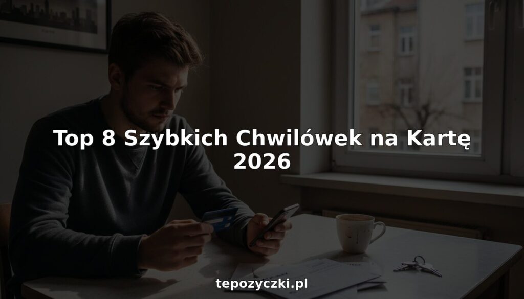 Młody mężczyzna siedzi przy kuchennym stole i korzysta ze smartfona oraz karty debetowej.