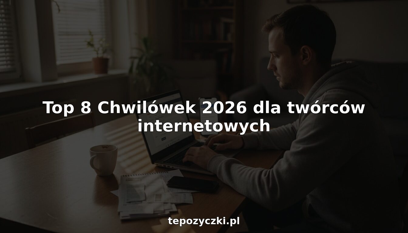 Twórca internetowy składa wniosek o szybką pożyczkę bez wychodzenia z domu