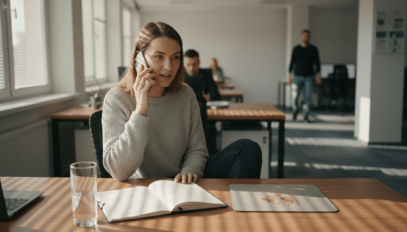 Ekspert finansowy prowadzący rozmowę weryfikacyjną przez telefon