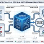 Schemat wizualizacyjny AI Silnika Decyzyjnego w Cichym Scoringu Biometrycznym pożyczki na selfie [2026]