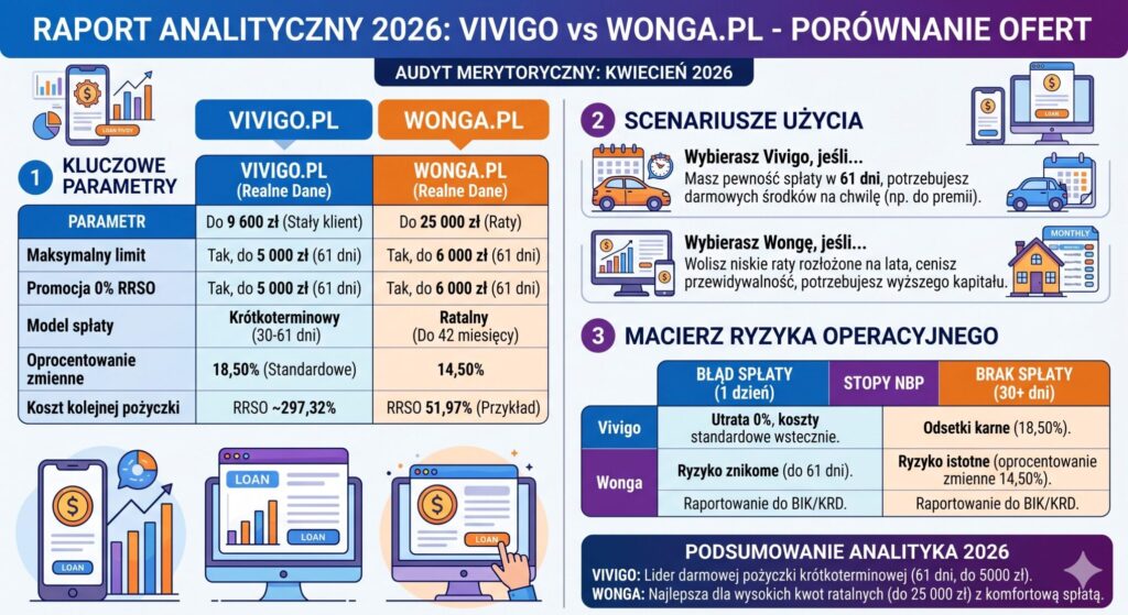 Vivigo czy Wonga? Wielkie Porównanie 2026: Audyt Kosztów, Przyznawalności i Warunków [Raport]