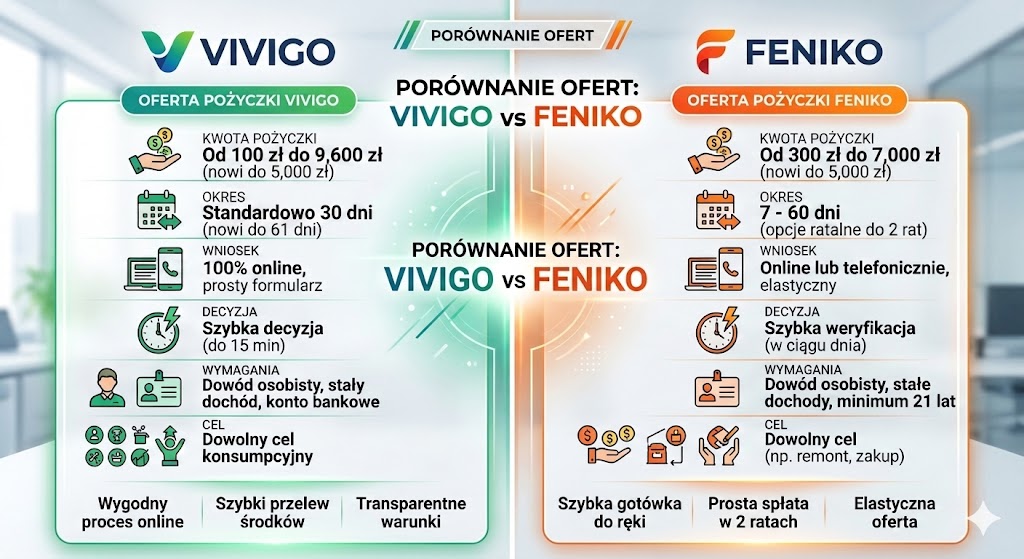 Vivigo czy Feniko – gdzie łatwiej o pierwszą darmową pożyczkę?