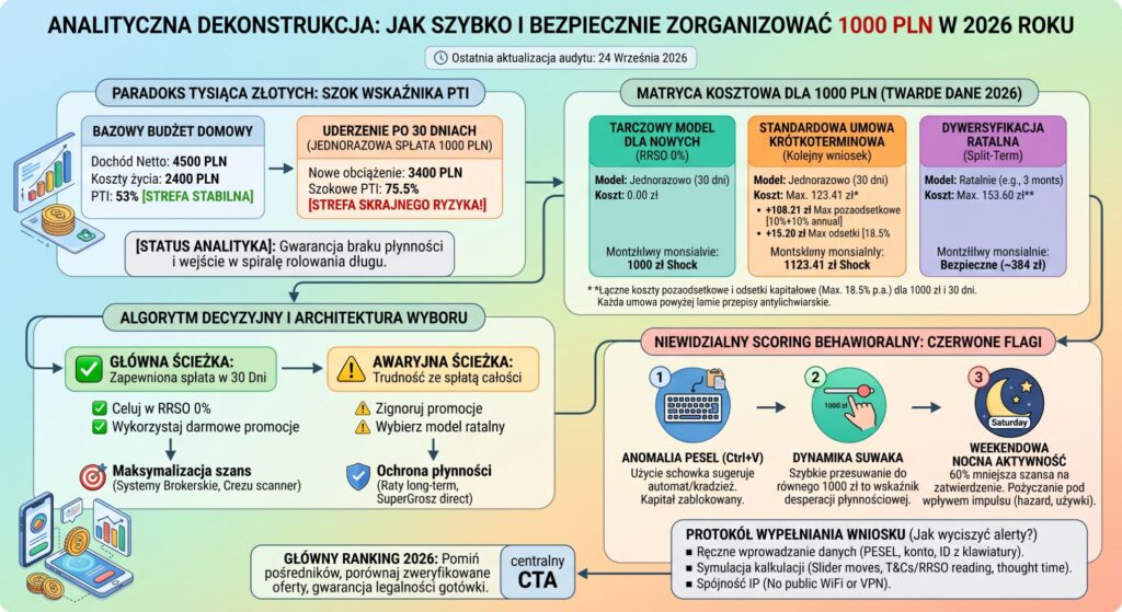 Skąd wziąć szybko 1000 zł w 2026 Twardy audyt opcji i ukryte koszty mikrozobowiązań